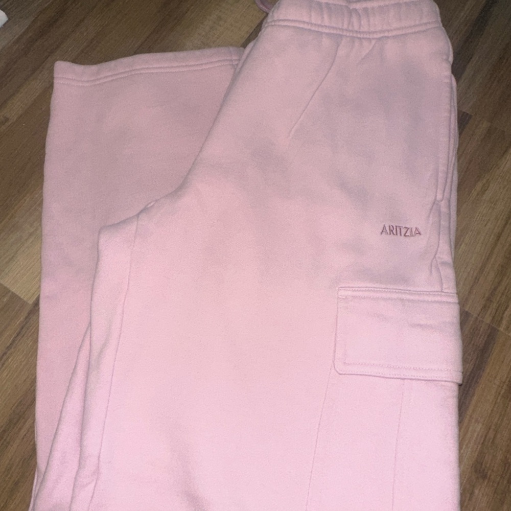 Aritzia Pink Cargo Megafleece Sweat Pants